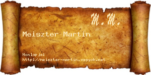 Meiszter Martin névjegykártya