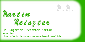 martin meiszter business card